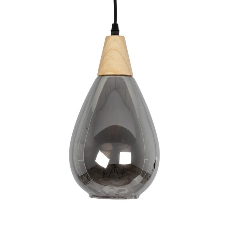 GLOBOSTAR® NOAH 999-0184 Μοντέρνο Κρεμαστό Φωτιστικό Οροφής με Ντουί 1 x E27 AC 220-240V IP20 – Γκρι & Μπεζ – Μ16 x Π16 x Υ30cm