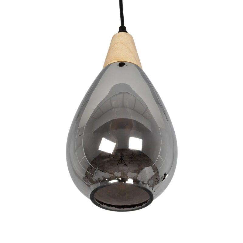 GLOBOSTAR® NOAH 999-0184 Μοντέρνο Κρεμαστό Φωτιστικό Οροφής με Ντουί 1 x E27 AC 220-240V IP20 – Γκρι & Μπεζ – Μ16 x Π16 x Υ30cm