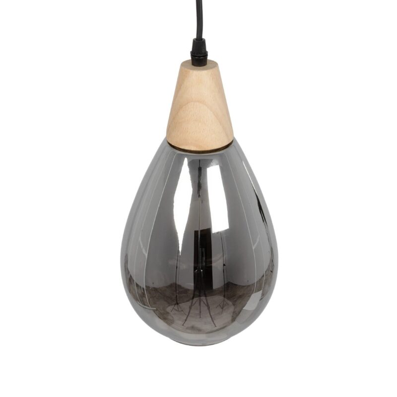 GLOBOSTAR® NOAH 999-0184 Μοντέρνο Κρεμαστό Φωτιστικό Οροφής με Ντουί 1 x E27 AC 220-240V IP20 – Γκρι & Μπεζ – Μ16 x Π16 x Υ30cm