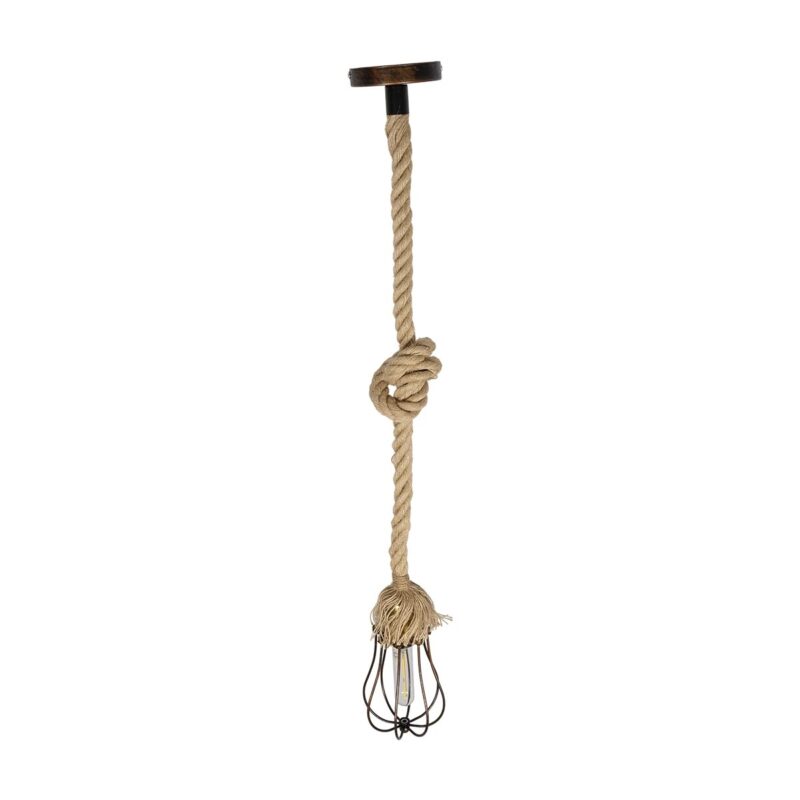 GLOBOSTAR® CAMBER 999-0200 Vintage Κρεμαστό Φωτιστικό Οροφής με Ντουί 1 x E27 AC 220-240V IP20 – Χάλκινο & Μπεζ – Μ12 x Π12 x Υ80cm