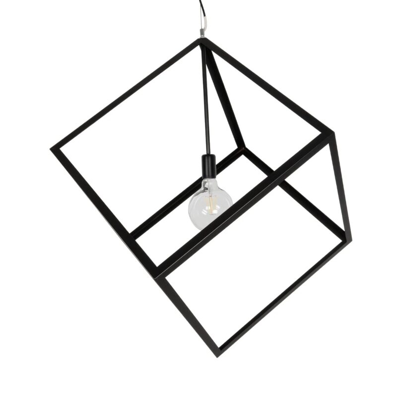 GLOBOSTAR® CUBE 999-0215 Μοντέρνο Κρεμαστό Φωτιστικό Οροφής με Ντουί 1 x E27 AC 220-240V IP20 – Μαύρο – Μ70 x Π70 x Υ87cm