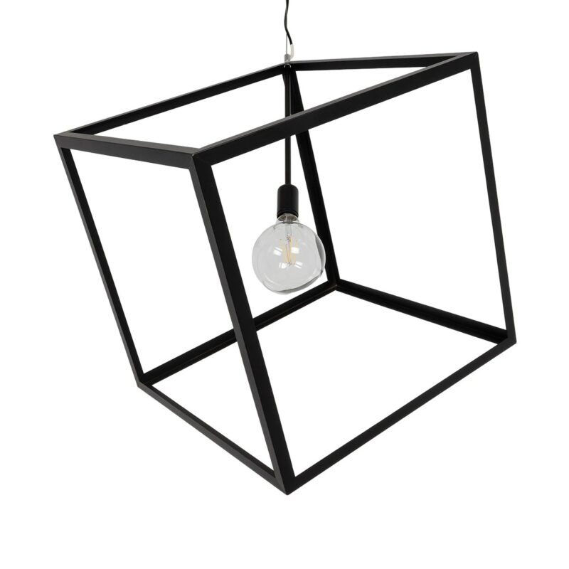 GLOBOSTAR® CUBE 999-0215 Μοντέρνο Κρεμαστό Φωτιστικό Οροφής με Ντουί 1 x E27 AC 220-240V IP20 – Μαύρο – Μ70 x Π70 x Υ87cm