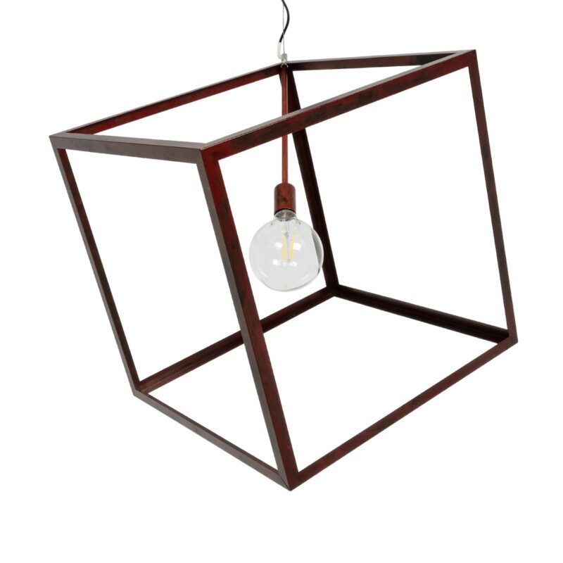 GLOBOSTAR® CUBE 999-0216 Μοντέρνο Κρεμαστό Φωτιστικό Οροφής με Ντουί 1 x E27 AC 220-240V IP20 – Χάλκινο – Μ70 x Π70 x Υ87cm