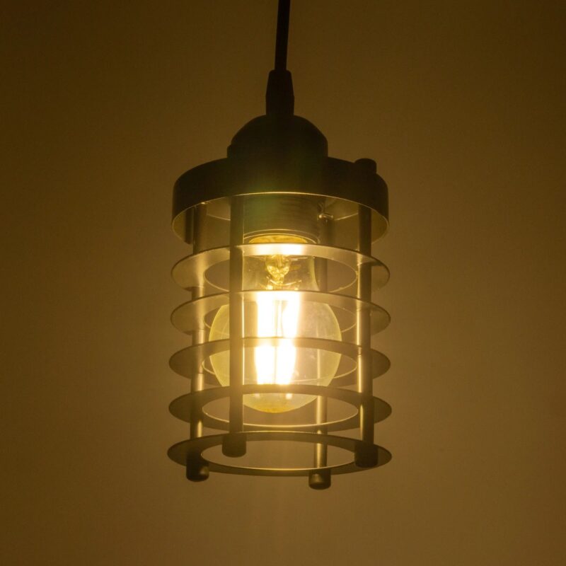 GLOBOSTAR® DARSEY 999-0227 Vintage Κρεμαστό Φωτιστικό Οροφής με Ντουί 1 x E27 AC 220-240V IP20 – Μαύρο – Μ10 x Π10 x Υ19cm