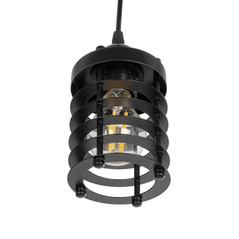 GLOBOSTAR® DARSEY 999-0227 Vintage Κρεμαστό Φωτιστικό Οροφής με Ντουί 1 x E27 AC 220-240V IP20 – Μαύρο – Μ10 x Π10 x Υ19cm