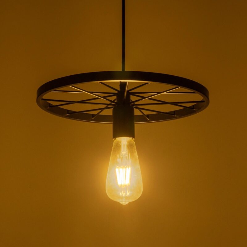 GLOBOSTAR® CASTOR 999-0228 Vintage Κρεμαστό Φωτιστικό Οροφής με Ντουί 1 x E27 AC 220-240V IP20 – Μαύρο – Μ30 x Π30 x Υ11cm