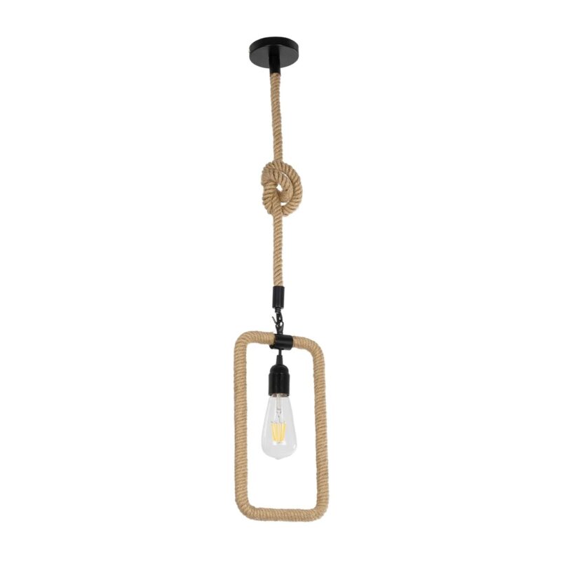 GLOBOSTAR® MALVERN 999-0234 Vintage Κρεμαστό Φωτιστικό Οροφής με Ντουί 1 x E27 AC 220-240V IP20 – Μαύρο & Μπεζ – Μ18.5 x Π4 x Υ41.5cm