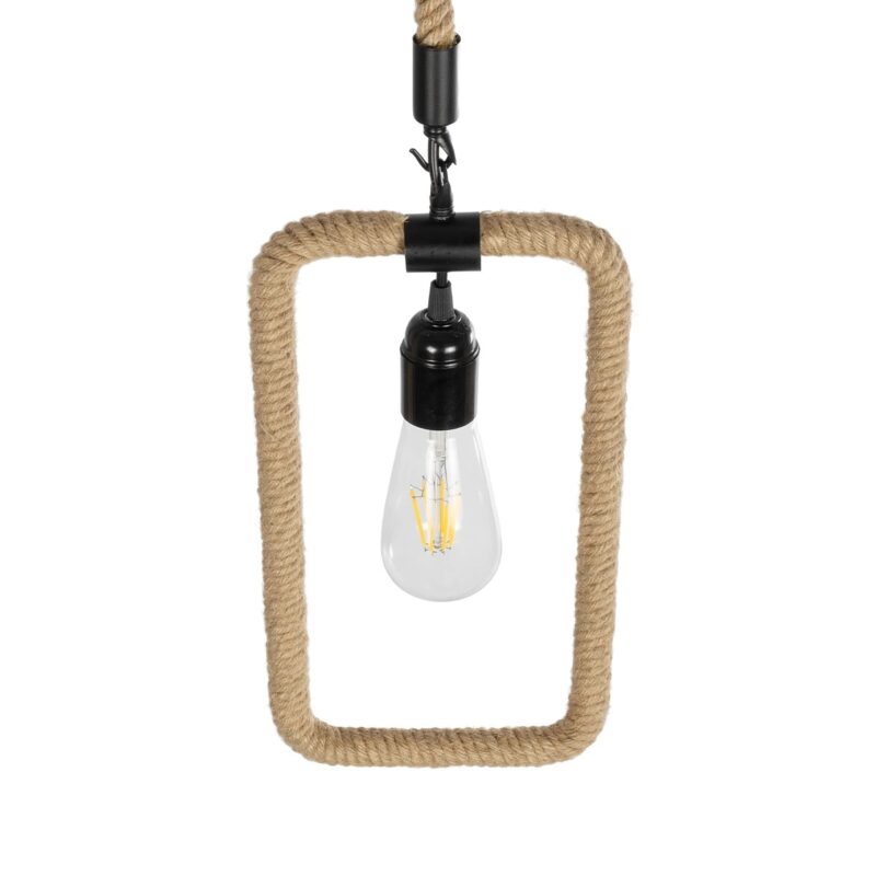 GLOBOSTAR® MALVERN 999-0234 Vintage Κρεμαστό Φωτιστικό Οροφής με Ντουί 1 x E27 AC 220-240V IP20 – Μαύρο & Μπεζ – Μ18.5 x Π4 x Υ41.5cm