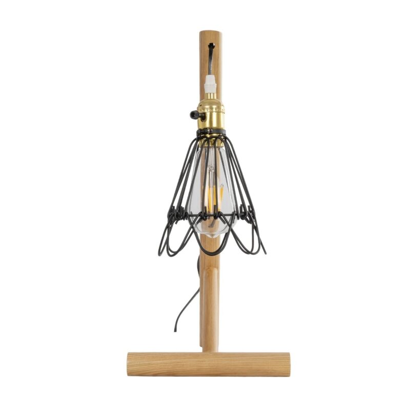GLOBOSTAR® ELMA 999-0239 Μοντέρνο Επιτραπέζιο Φωτιστικό Πορτατίφ με Ντουί 1 x E27 AC 220-240V IP20 – Μπεζ & Μαύρο – Μ35 x Π20 x Υ43cm