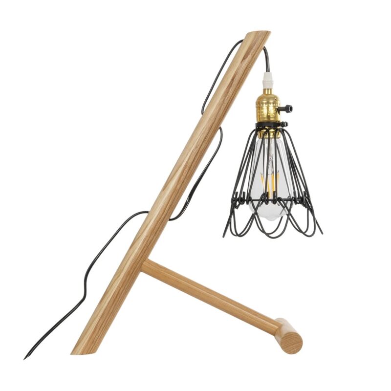 GLOBOSTAR® ELMA 999-0239 Μοντέρνο Επιτραπέζιο Φωτιστικό Πορτατίφ με Ντουί 1 x E27 AC 220-240V IP20 – Μπεζ & Μαύρο – Μ35 x Π20 x Υ43cm