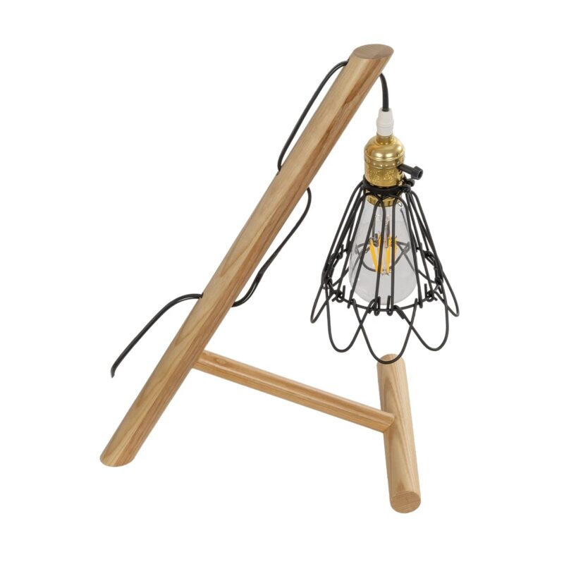 GLOBOSTAR® ELMA 999-0239 Μοντέρνο Επιτραπέζιο Φωτιστικό Πορτατίφ με Ντουί 1 x E27 AC 220-240V IP20 – Μπεζ & Μαύρο – Μ35 x Π20 x Υ43cm