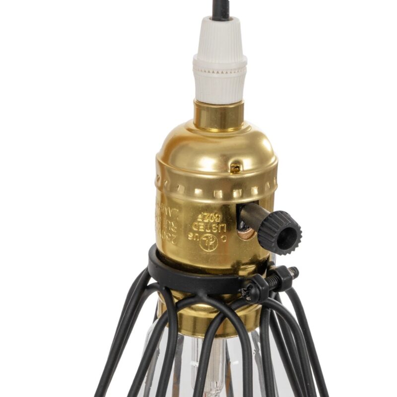 GLOBOSTAR® ELMA 999-0239 Μοντέρνο Επιτραπέζιο Φωτιστικό Πορτατίφ με Ντουί 1 x E27 AC 220-240V IP20 – Μπεζ & Μαύρο – Μ35 x Π20 x Υ43cm