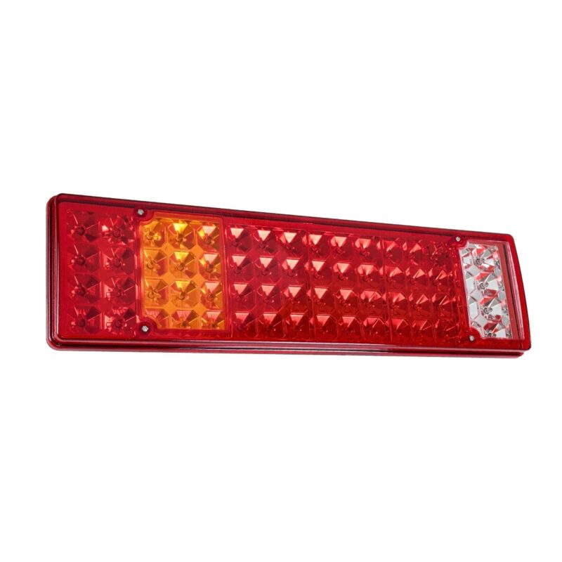 GLOBOSTAR® TAILIGHT 999-0256 Πίσω Φανάρι Οχημάτων LED 9W 360lm 180° DC 24V Αδιάβροχο IP66 Πορτοκαλί & Κόκκινο & Ψυχρό Λευκό 6000K – Πακέτο 2 Τεμαχίων – Μ46 x Π13 x Υ7cm – 1 Χρόνο Εγγύηση