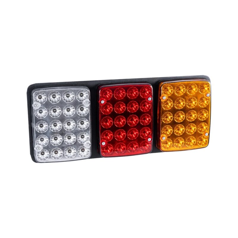 GLOBOSTAR® TAILIGHT 999-0260 Πίσω Φανάρι Οχημάτων LED 9W 360lm 180° DC 24V Αδιάβροχο IP66 Πορτοκαλί & Κόκκινο & Ψυχρό Λευκό 6000K – Μ33 x Π2.4 x Υ14cm – Πακέτο 2 Τεμαχίων – 1 Χρόνο Εγγύηση