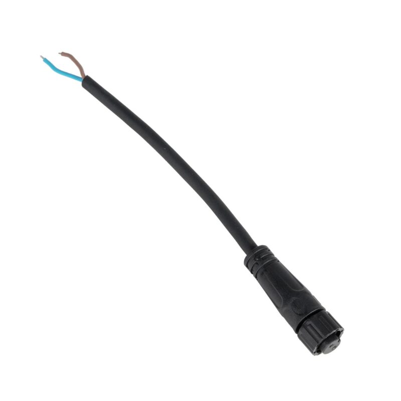 GLOBOSTAR® CONNECTOR 999-0265 2 Pin Σύνδεσμος Τροφοδοσίας για Wall Washers & Προβολείς με Είσοδο 2 x 0.25mm2 & Έξοδο 1 x Αρσενικό Βύσμα Αδιάβροχο IP65 – Μαύρο – Μ20 x Π1.5 x Υ1.5cm