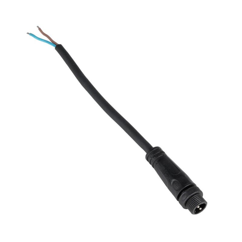 GLOBOSTAR® CONNECTOR 999-0266 2 Pin Σύνδεσμος Τροφοδοσίας για Wall Washers & Προβολείς με Είσοδο 2 x 0.25mm2 & Έξοδο 1 x Θηλυκό Βύσμα Αδιάβροχο IP65 – Μαύρο – Μ20 x Π1.5 x Υ1.5cm