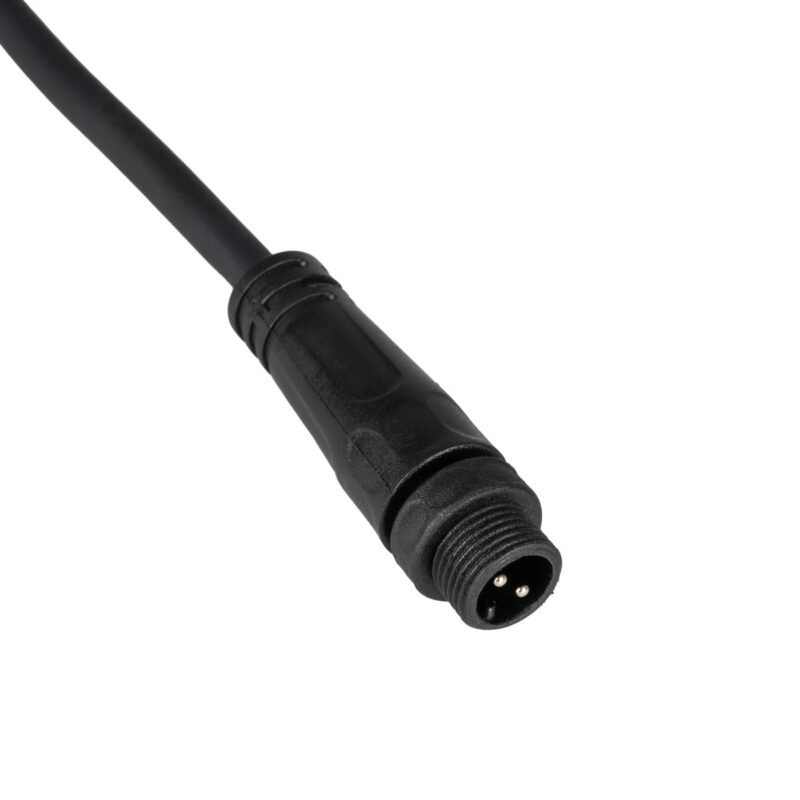 GLOBOSTAR® CONNECTOR 999-0266 2 Pin Σύνδεσμος Τροφοδοσίας για Wall Washers & Προβολείς με Είσοδο 2 x 0.25mm2 & Έξοδο 1 x Θηλυκό Βύσμα Αδιάβροχο IP65 – Μαύρο – Μ20 x Π1.5 x Υ1.5cm
