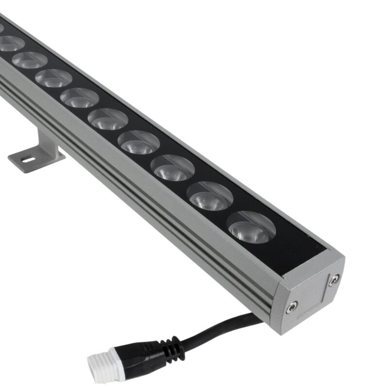 GLOBOSTAR® WASHERPANDA 999-0272 Μπάρα Φωτισμού Wall Washer LED 36W 3960lm 15° DC 24V Αδιάβροχο IP67 Θερμό Λευκό 2700K Dimmable – Bridgelux SMD Chip – Γκρι Ανθρακί – Μ100 x Π4 x Υ3cm – 3 Χρόνια Εγγύηση