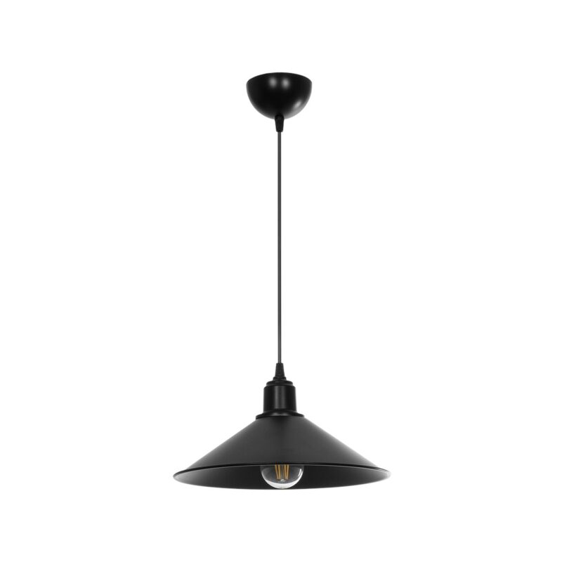 GLOBOSTAR® FERRO 203-0084 Μοντέρνο Κρεμαστό Φωτιστικό Οροφής με Ντουί 1 x E27 AC 220-240V IP20 – Μαύρο – Μ30 x Π30 x Υ15cm