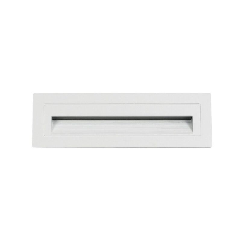 kelvo® STEPART KLV-101-0088 Χωνευτό Φωτιστικό Σκαλοπατιού / Διαδρόμου LED 4W 500lm 45° AC 220-240V Αδιάβροχο IP65 Θερμό Λευκό 2700K – Lumileds SMD Chip & TÜV SÜD Driver – Λευκό Ματ – Μ21 x Π5.5 x Υ6.5cm / Q20.3 x 5.6cm – 5 Χρόνια Εγγύηση