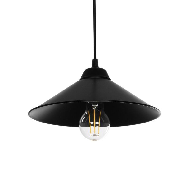 GLOBOSTAR® FONTE 203-0080 Μοντέρνο Κρεμαστό Φωτιστικό Οροφής με Ντουί 1 x E27 AC 220-240V IP20 – Μαύρο – Μ25.5 x Π25.5 x Υ10cm
