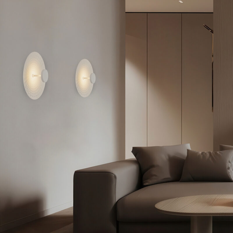 Επίτοιχο Φωτιστικό LOFTY Ø300mm – LED 8W – 2700K – 560lm – Αμμώδες Λευκό – Αλουμινίου – IP20 ACA BD379A300CWH