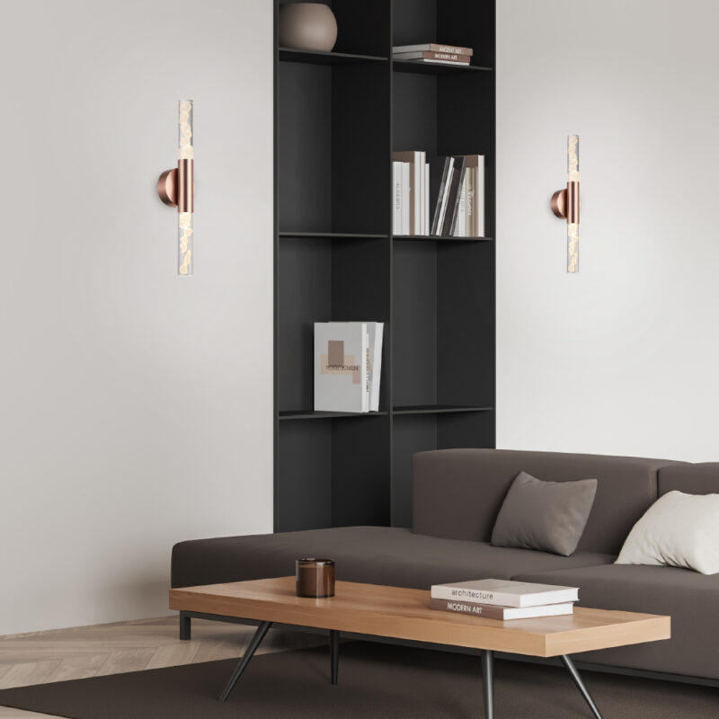 OASIS-ΦΩΤΙΣΤΙΚΟ ΕΠΙΤΟΙΧΟ ΧΑΛΚΙΝΟ ΑΛΟΥΜΙΝΙΟΥ LED COB 13W CCT 650LM IP20 120X88X533MM ACA – CN2W13PBRCCT