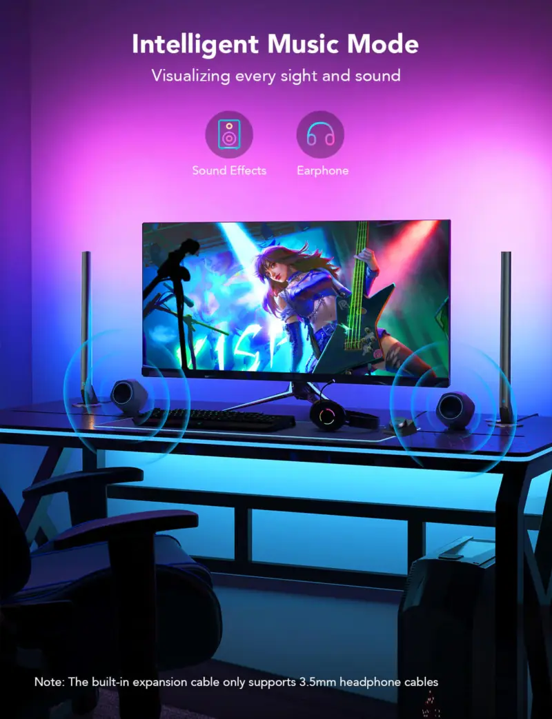 RGBIC Wi-Fi Gaming Light Bars H6047 Govee 1.SH.01.G026