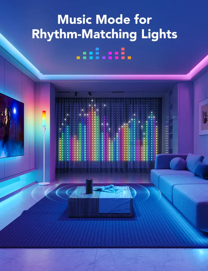 Wi-Fi Smart Λαμπάκια LED Κουρτίνα RGBIC 1.5×1.5m H70BC Govee 1.SH.01.G056