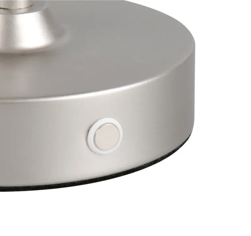 Reality – R53621102 Επαναφορτιζόμενο Πορτατίφ LED Dimmable 1.5W 140lm 3000K Νίκελ Ματ με Μαύρο Αμπαζούρ