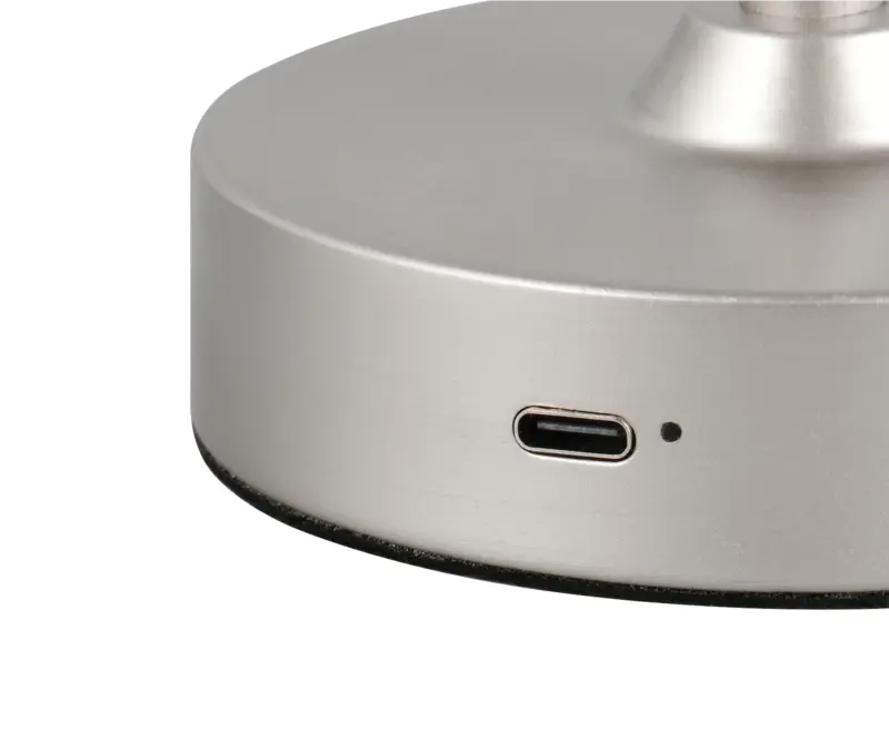 Reality – R53621102 Επαναφορτιζόμενο Πορτατίφ LED Dimmable 1.5W 140lm 3000K Νίκελ Ματ με Μαύρο Αμπαζούρ