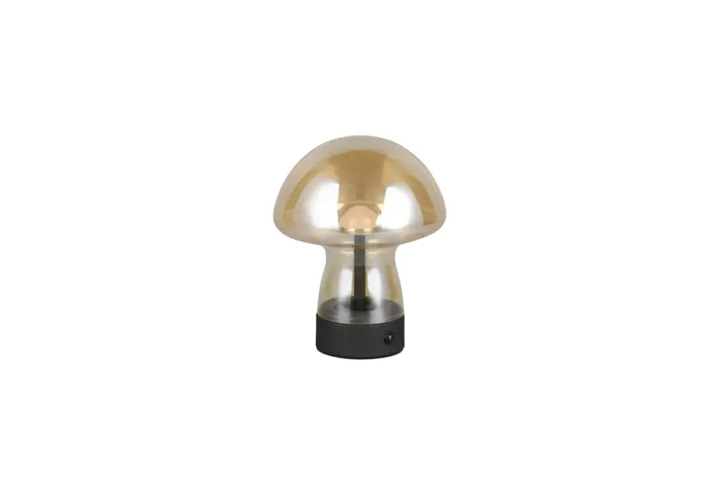 Επαναφορτιζόμενο Πορτατιφ LED Dimmable 1.5W 140lm 3000K Reality Μαύρο με Μελί Γυαλί – R54981113
