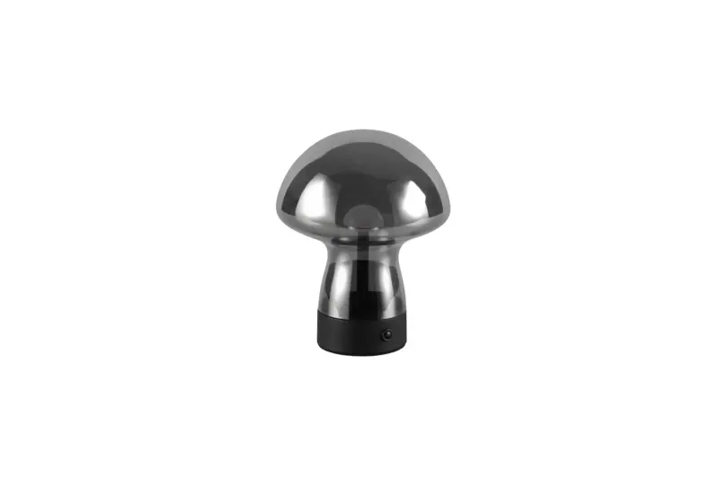 Επαναφορτιζόμενο Πορτατιφ LED Dimmable 1.5W 140lm 3000K Reality Μαύρο με Φιμέ Γυαλί – R54981154