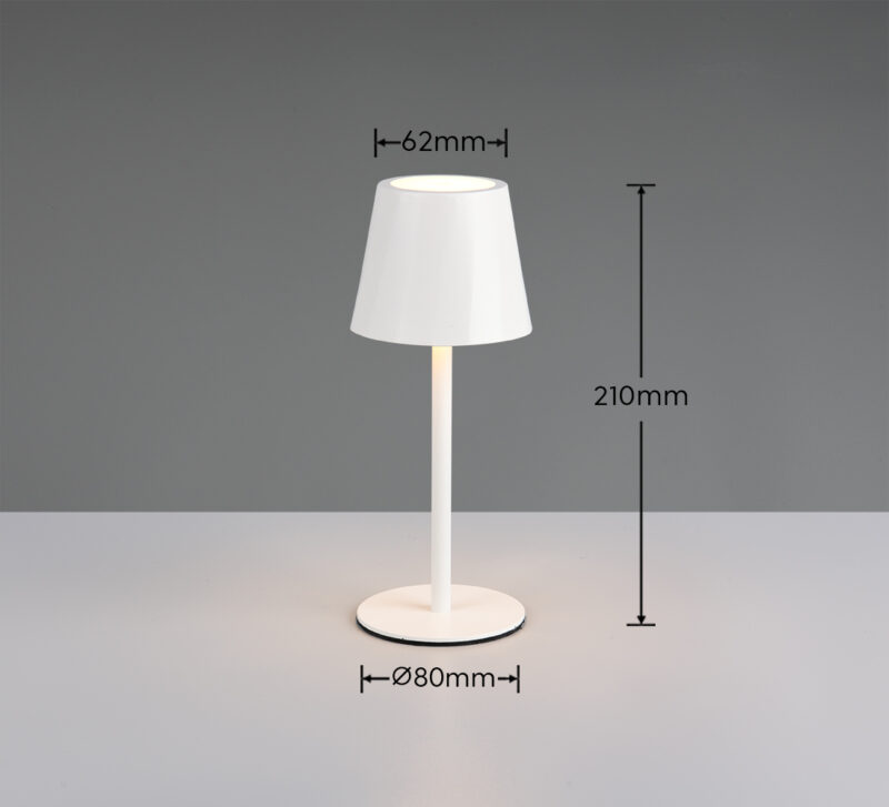 Επαναφορτιζόμενο Πορτατίφ Λευκό DIAZ 1.6W 160lm CCT 2700-6500K Dimmable IP44 Reality – R55961131