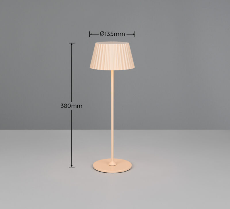 Επαναφορτιζόμενο Πορτατίφ Μπεζ Suarez 1.5W 200lm 3000Κ Dimmable IP44 με Ασύρματη Βάση Φόρτισης Reality – R57706166