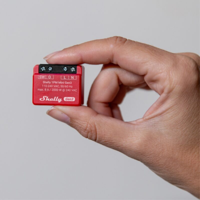 Shelly 1PM Mini Gen3 | Ασύρματο Wi‑Fi Ρελέ 8A Διακόπτης για Φωτισμό & Συσκευές με Μέτρηση Κατανάλωσης – EAN 3800235261590