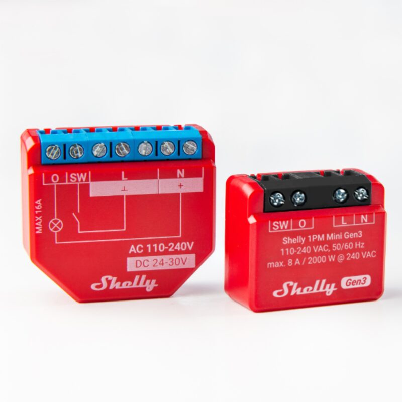 Shelly 1PM Mini Gen3 | Ασύρματο Wi‑Fi Ρελέ 8A Διακόπτης για Φωτισμό & Συσκευές με Μέτρηση Κατανάλωσης – EAN 3800235261590