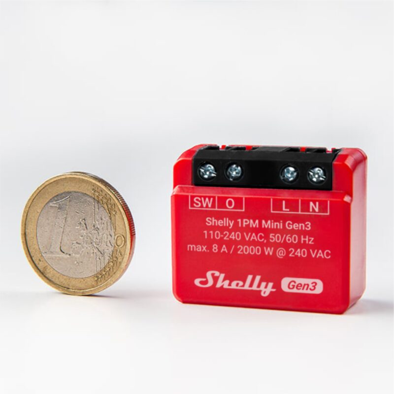 Shelly 1PM Mini Gen3 | Ασύρματο Wi‑Fi Ρελέ 8A Διακόπτης για Φωτισμό & Συσκευές με Μέτρηση Κατανάλωσης – EAN 3800235261590