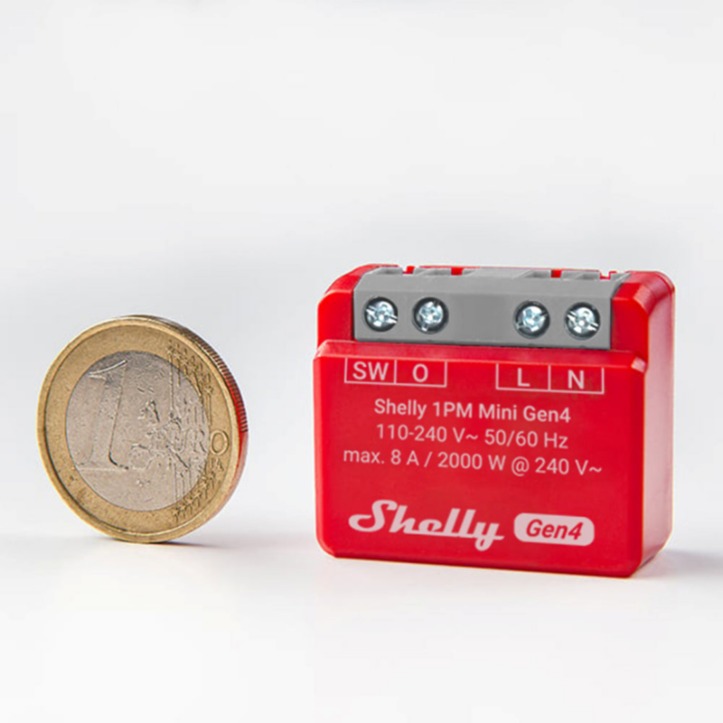 Shelly 1PM Mini Gen4 | Smart Wi-Fi / Bluetooth Ρελέ 8A με Μέτρηση Κατανάλωσης – EAN 3800238070809