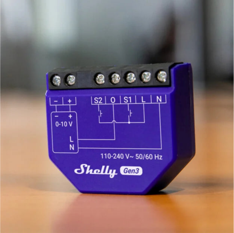Shelly Dimmer 0/1-10V PM Gen3 | Smart Wi-Fi / Bluetooth 0/1-10V Dimming Controller με Μέτρηση Κατανάλωσης – EAN 3800235261750