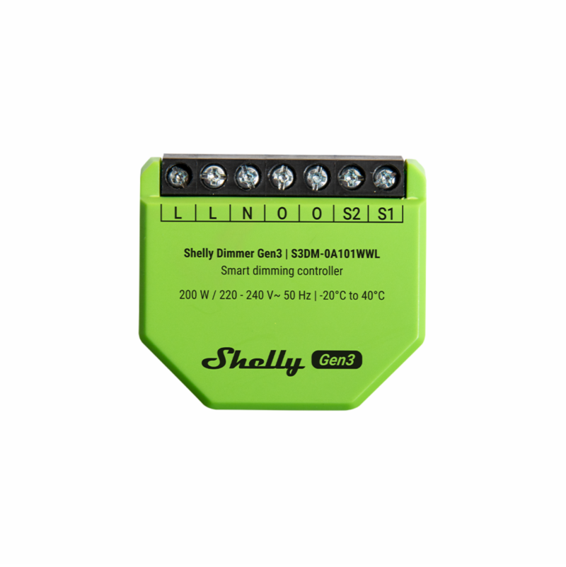 Shelly Dimmer Gen3 | Smart Ροοστάτης Dimmer 150W Wi-Fi με Μέτρηση Ισχύος – EAN 3800238070526