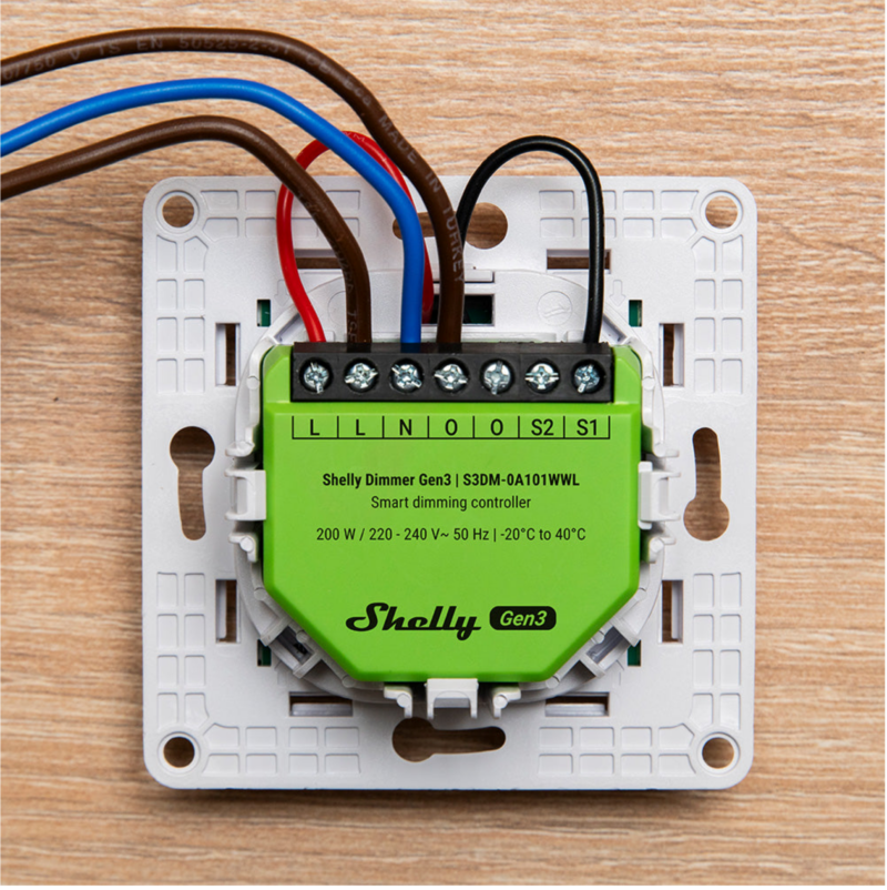 Shelly Dimmer Gen3 | Smart Ροοστάτης Dimmer 150W Wi-Fi με Μέτρηση Ισχύος – EAN 3800238070526