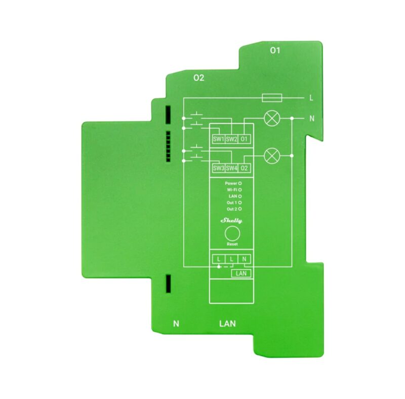 Shelly Pro Dimmer 2PM |  Wi-Fi Smart Dimmer 230V Ράγας 2 Καναλιών 200W – EAN 3800235268179