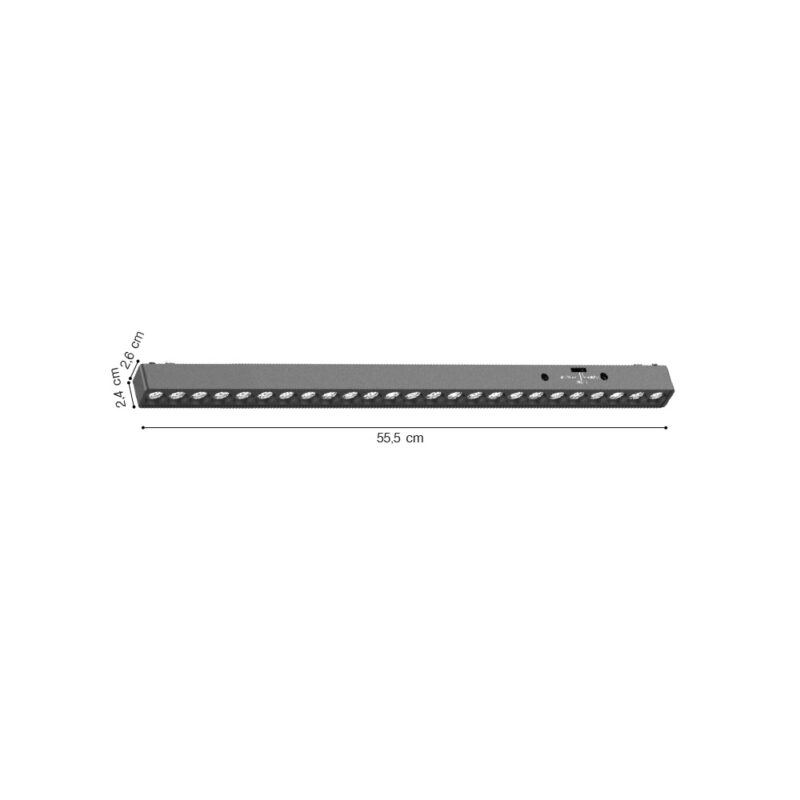 Inlight Φωτιστικό LED 25W 3CCT για Ultra-Thin μαγνητική ράγα σε λευκή απόχρωση D:55,5X2,6X2,4cm (TMU0030-White)