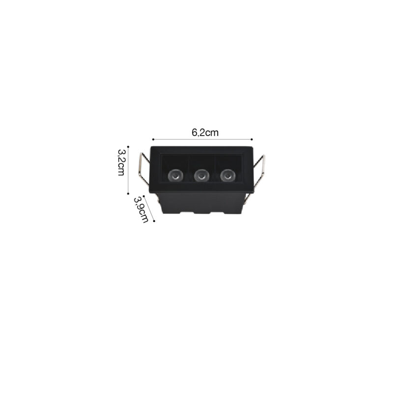 Inlight Downlight σποτ 3*3W 3CCT σε μαύρη απόχρωση (X00190B)