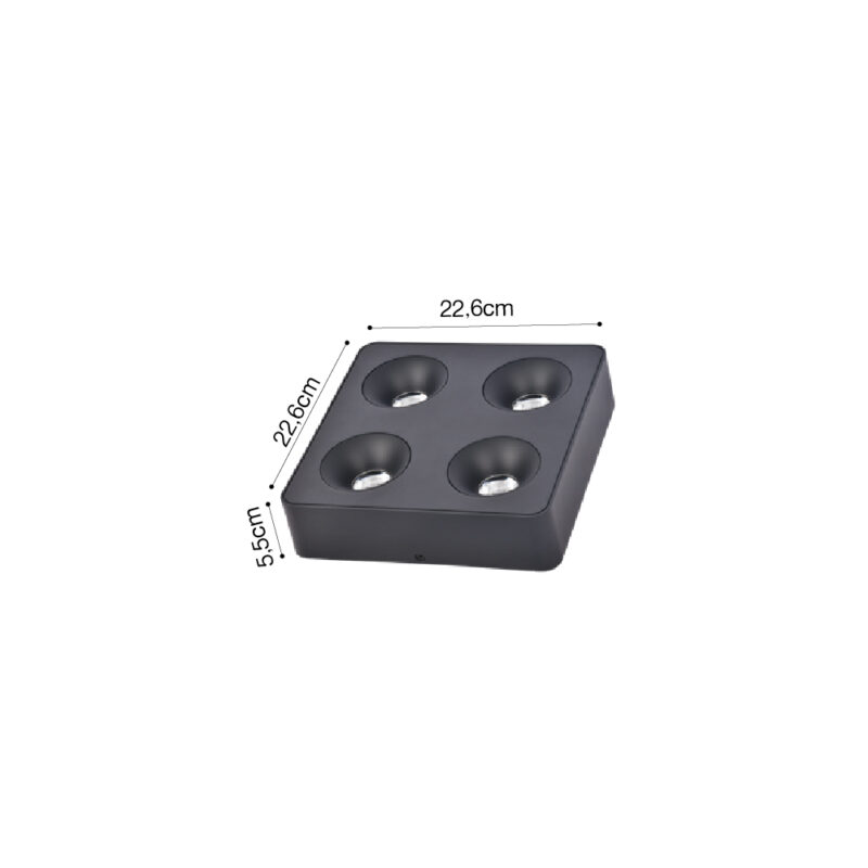 Inlight Downlight Mounted σποτ 4*8W 3CCT σε μαύρη απόχρωση (X00290B)
