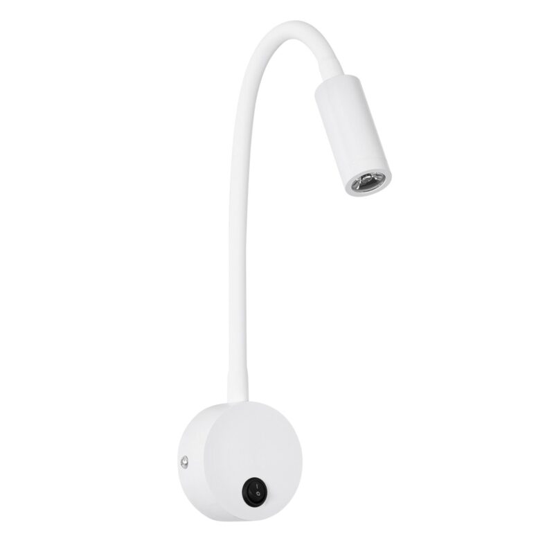 GLOBOSTAR® GOOSE 61688 Μοντέρνο Φωτιστικό Τοίχου – Απλίκα Ξενοδοχείου Reading Light LED 3W 300lm 36° AC 220-240V IP20 Θερμό Λευκό 2700K – CREE XPE Chip & TÜV SÜD Driver – Λευκό Ματ – Μ6.5 x Π15 x Υ24.5cm – 3 Χρόνια Εγγύηση