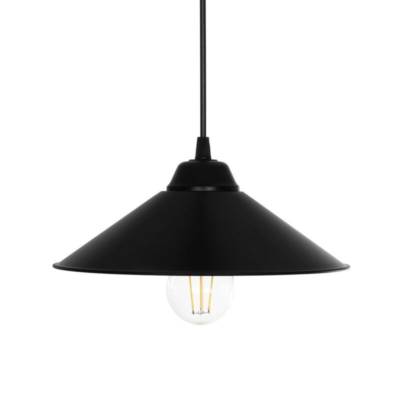 GLOBOSTAR® FONTE 203-0080 Μοντέρνο Κρεμαστό Φωτιστικό Οροφής με Ντουί 1 x E27 AC 220-240V IP20 – Μαύρο – Μ25.5 x Π25.5 x Υ10cm