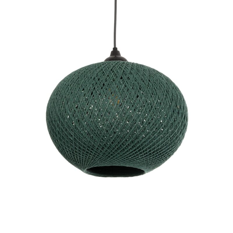 GLOBOSTAR® SOLEI 205-0014 Boho Κρεμαστό Φωτιστικό Οροφής με Ντουί 1 x E27 AC 220-240V IP20 – Πράσινο – M30 x Π30 x Υ26cm