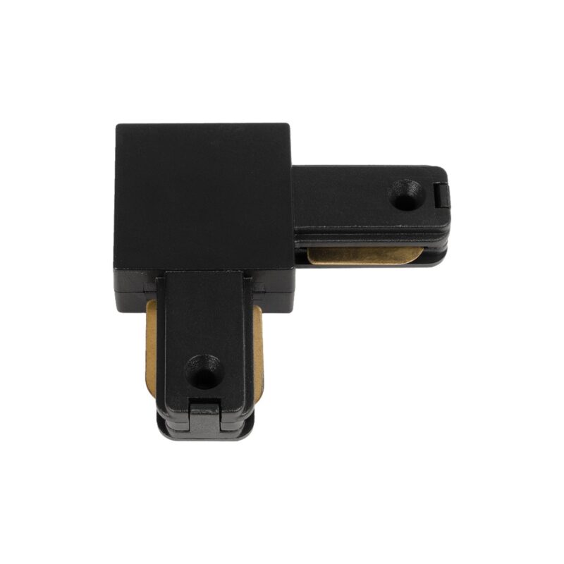 GLOBOSTAR® EUROTRACK-1PH 60905 Μονοφασικός Σύνδεσμος Γ Ράγας 2 Καλωδίων 1L+1N για Σύστημα Ράγας Eurotrack-1PH AC 220-240V IP20 – Μαύρο Ματ – Μ6.5 x Π6.5 x Υ1.6cm